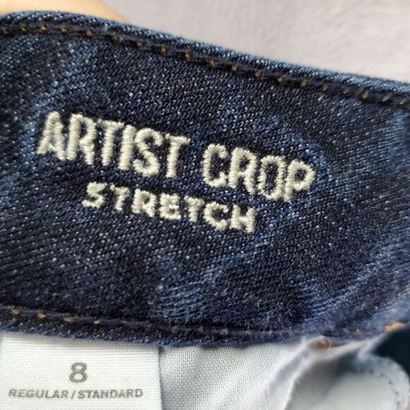 American Eagle Outfitters Jeans Womens 8 Blue Artist Crop Stretch Denim - Picture 3 of 9